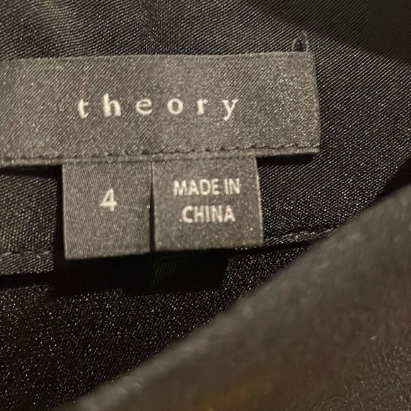 Theory Karlyn Black Silk and Leather Dress - Picture 4 of 5